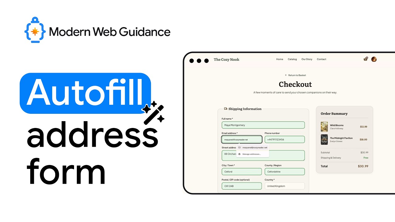 Modern Web Guidance: Autofill address form