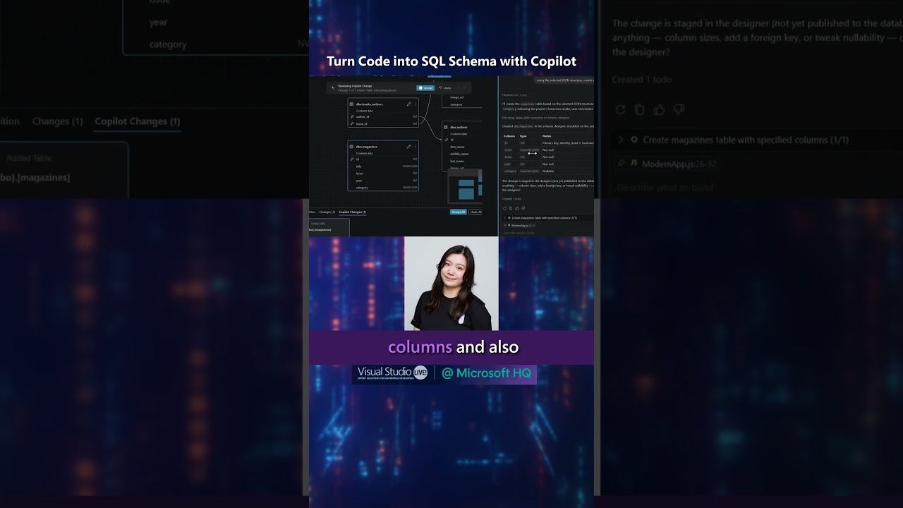 Turn App Code Into a SQL Schema with Copilot #visualstudio #programming #vslive
