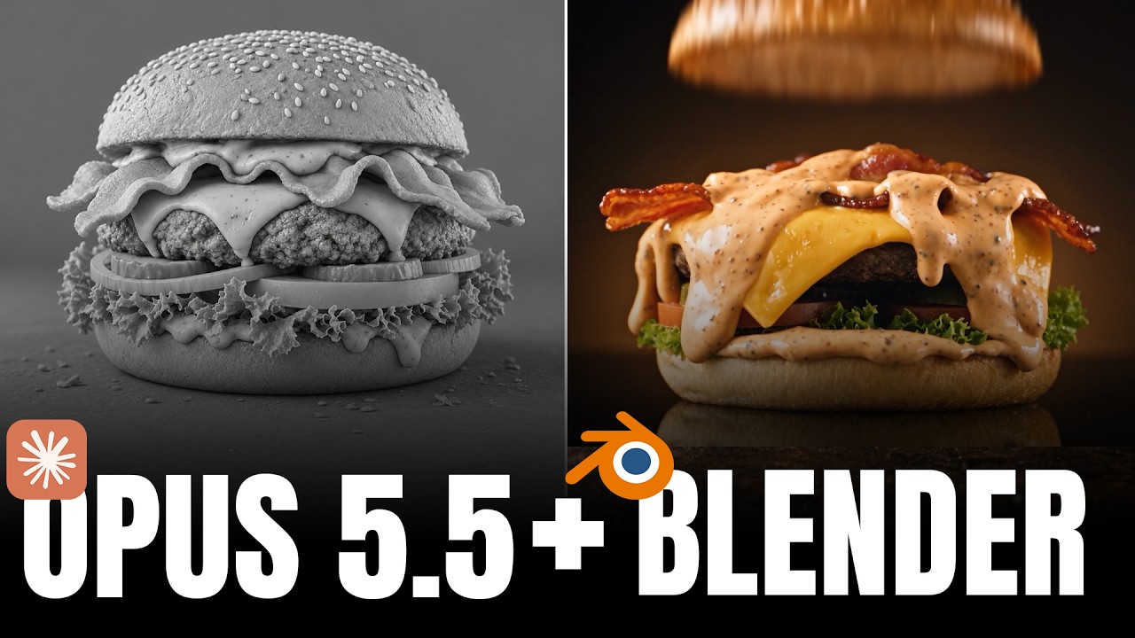Create INSANE Scenes In Blender + Opus 5.5 + Higgsfield