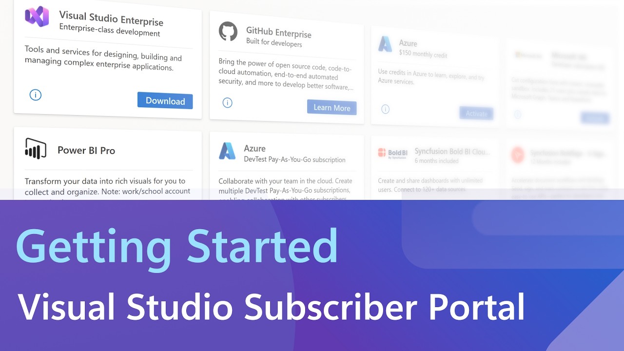 Getting Started with the Visual Studio Subscriber Portal