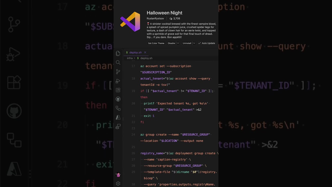 🎃 Bring some Halloween vibes to VS Code! 👻 #VSCode #Halloween #Coding