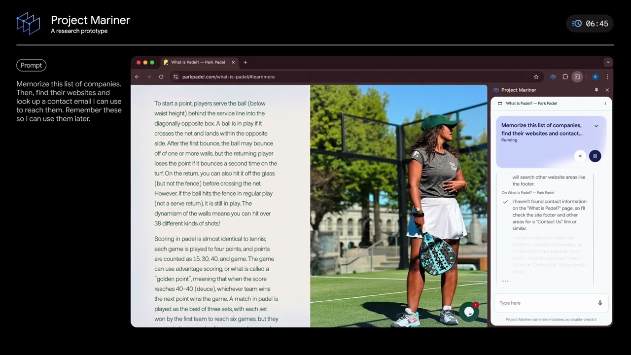 Project Mariner | Solving complex tasks with an AI agent in the Chrome browser [full length]