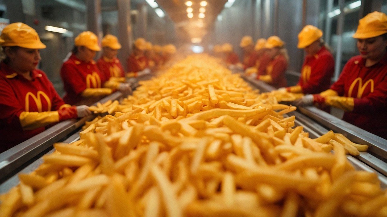 WIE MCDONALD'S-BURGER HERGESTELLT WERDEN. LEBENSMITTELPRODUKTION