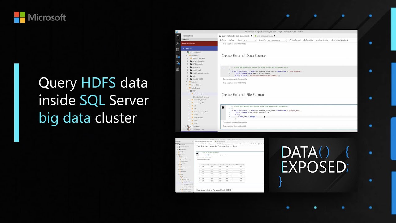 Query HDFS data inside SQL Server big data cluster | Data Exposed