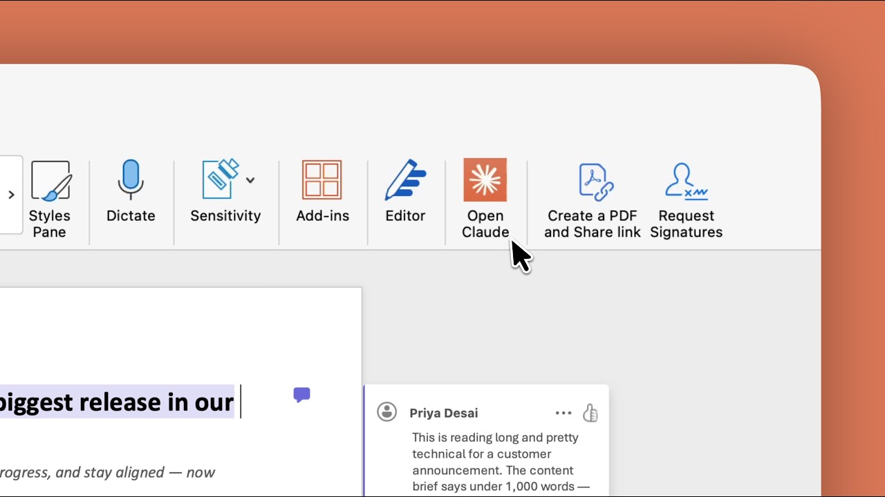 Claude for Word: Turn a draft into a finished document