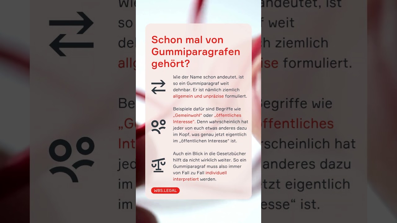 Gummiparagrafen: Das steckt dahinter! | WBS.LEGAL #shorts