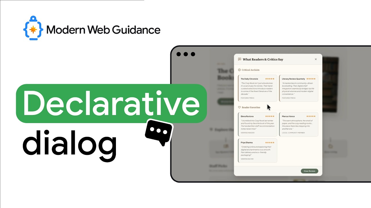 Modern Web Guidance: Declarative dialog