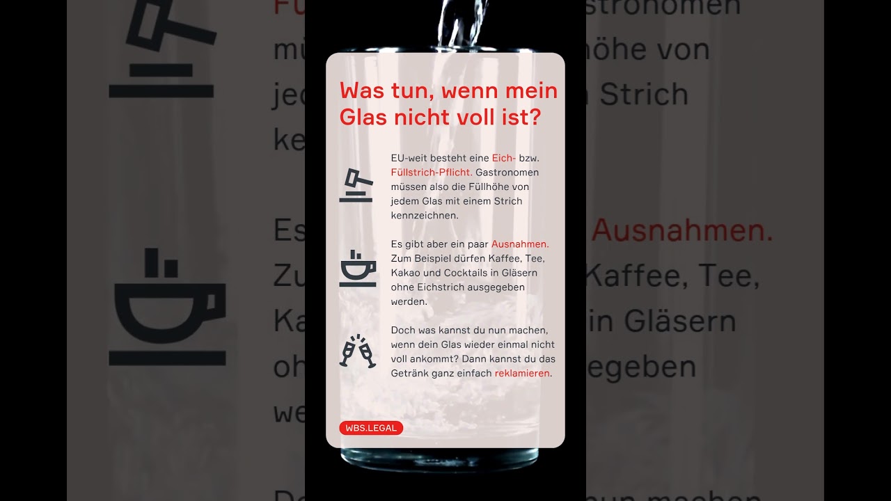 Glas nur halb voll: So solltet ihr reagieren! | WBS.LEGAL #shorts