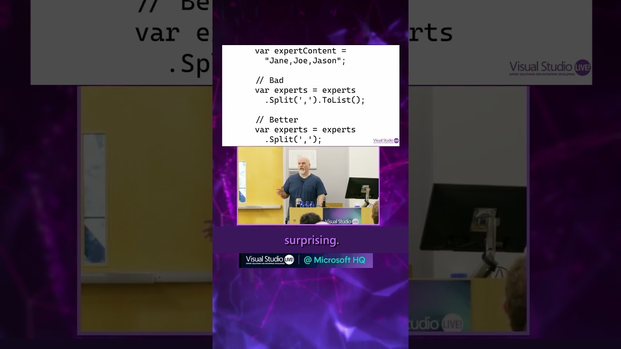 You Probably Don't Need That ToList() #visualstudio #programming #vslive